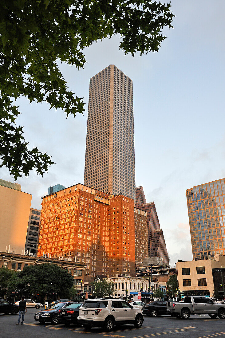 Moderne Skyline, Prairie Street, Downtown Houston, Texas, Vereinigte Staaten von Amerika, Nordamerika