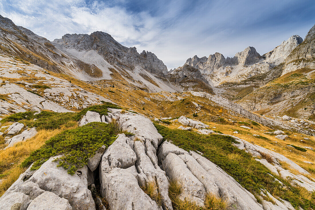  High valley Buni i Jezerces, Prokletije mountains, Albania, Europe 