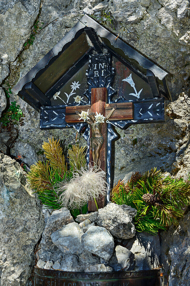  Decorated wayside cross, Lechtal Alps, Tyrol, Austria 