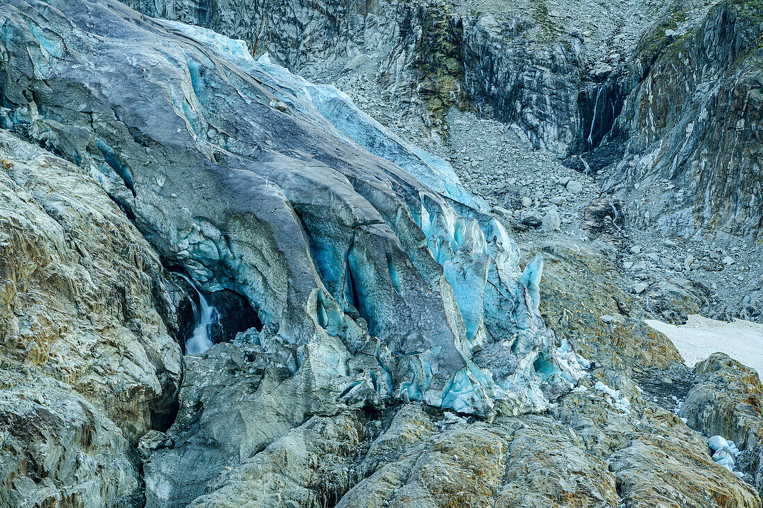  Ice on the glacier front of the Glacier du Trient, Tour du Mont Blanc, Mont Blanc Group, Graian Alps, Valais, Switzerland 