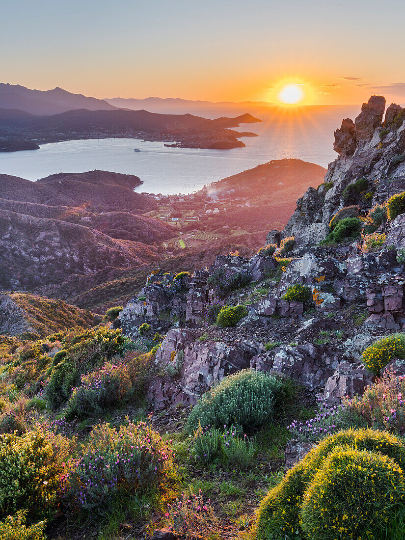  View over the bay of Portoferraio, Elba Island, Tuscany, Italy 