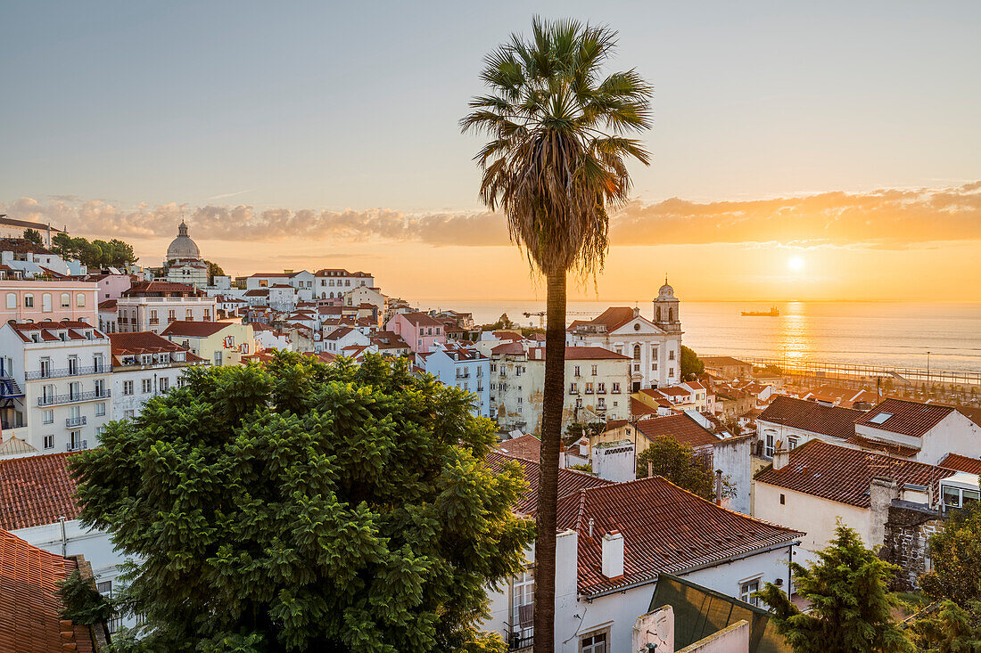 Blick vom Miradouro das Portas do Sol, Alfama, Lissabon, Portugal