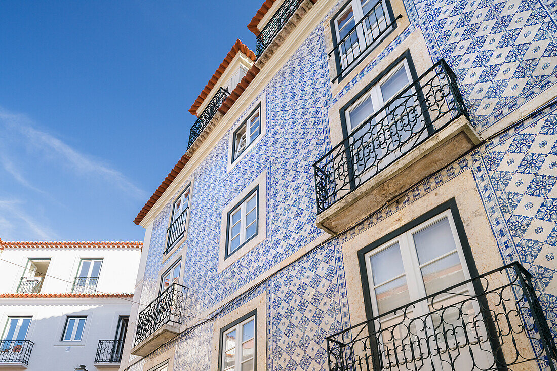  Alley in the Alfama district of Lisbon, Portugal 