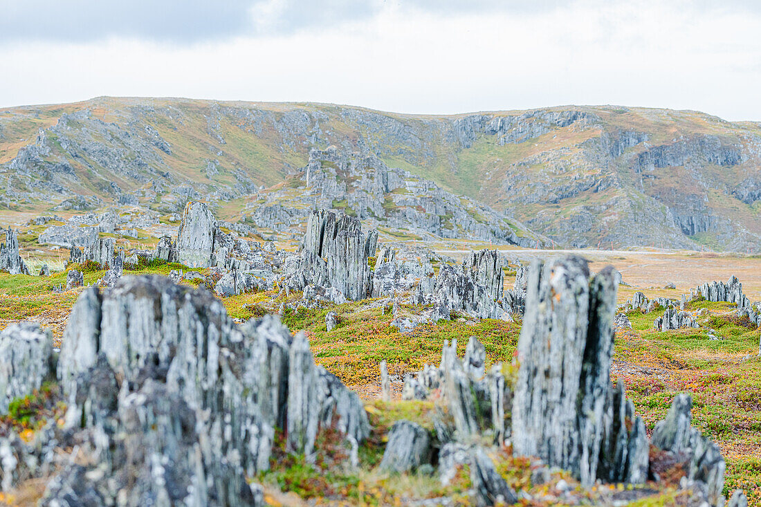 Norwegen, Finnmark, Varangerhalvøya, Berlevåg, Felsformationen