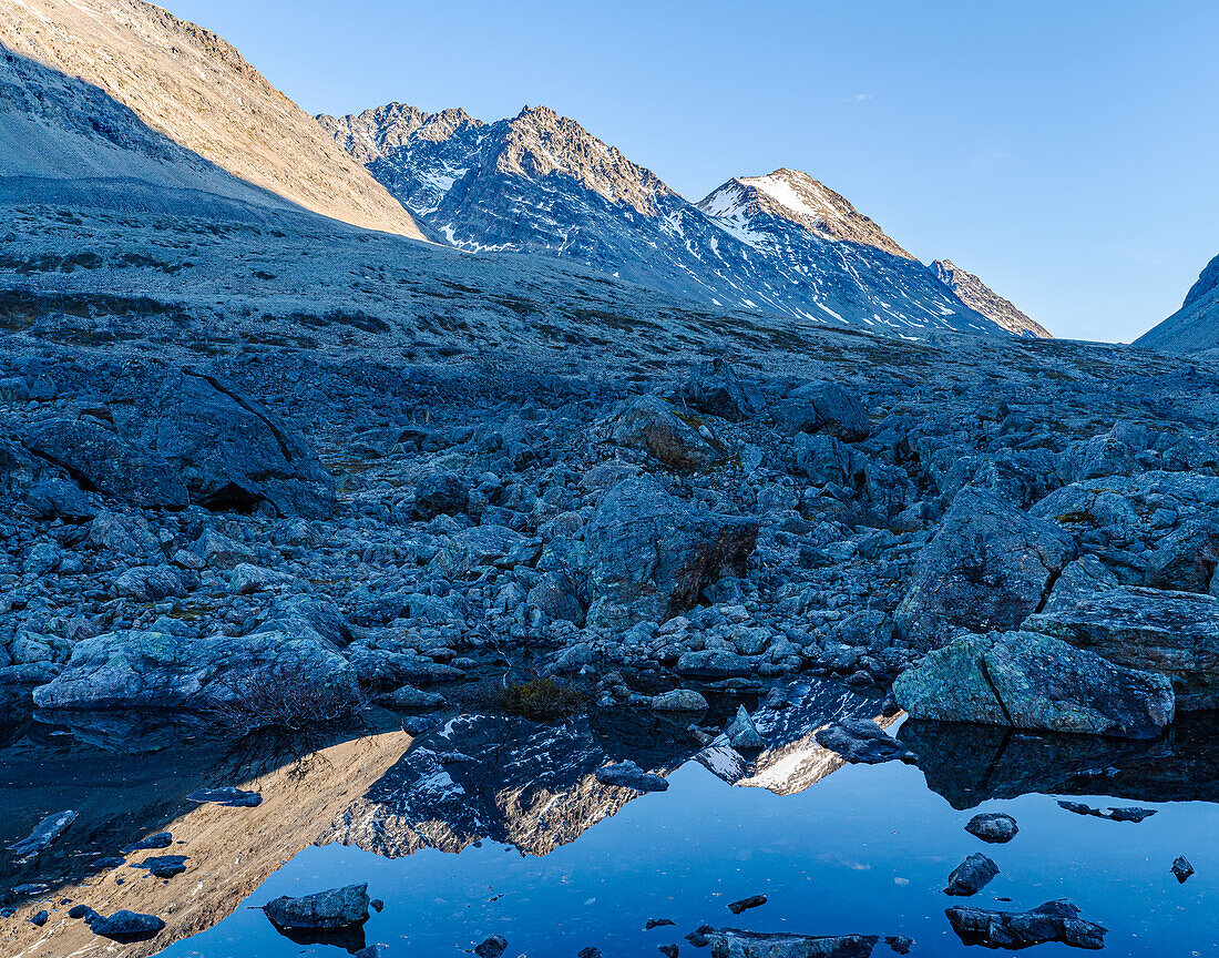 Norwegen, Lyngenalpen, Blåvatnet-See