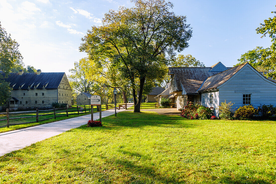 Ephrata Cloister with Visitor Center, Saron (Siste's House) and Conrad Beissel's House in Ephrata in the Pennsylvania Dutch Country, Lancaster County, Pennsylvania, USA