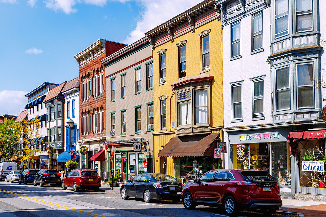 York Street in Historic Downtown in Gettysburg, Adams County, Pennsylvania, USA