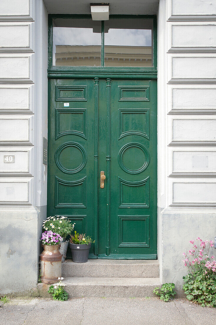  Green front door 