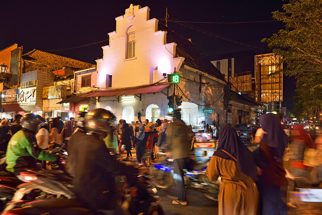 Malioboro Street by night, major shopping street in Yogyakarta, Java island, Indonesia, Southeast Asia