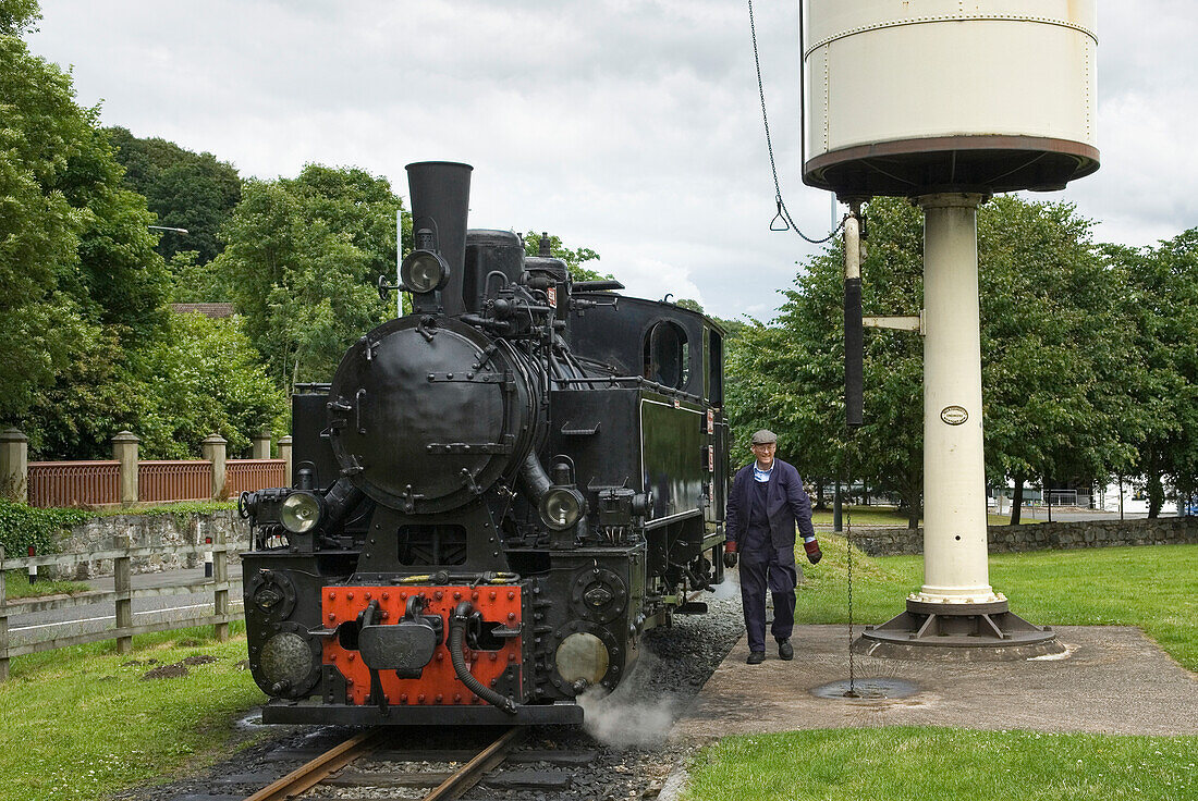 petit train a vapeur,Llanfair Caereinion,Welshpool,Powis,Pays de Galles,Royaume-uni,Grande Bretagne,Europe//Llanfair Light Railway,Llanfair Caereinion,Welshpool,Powis,Wales,United Kingdom,Great Britain,Europe