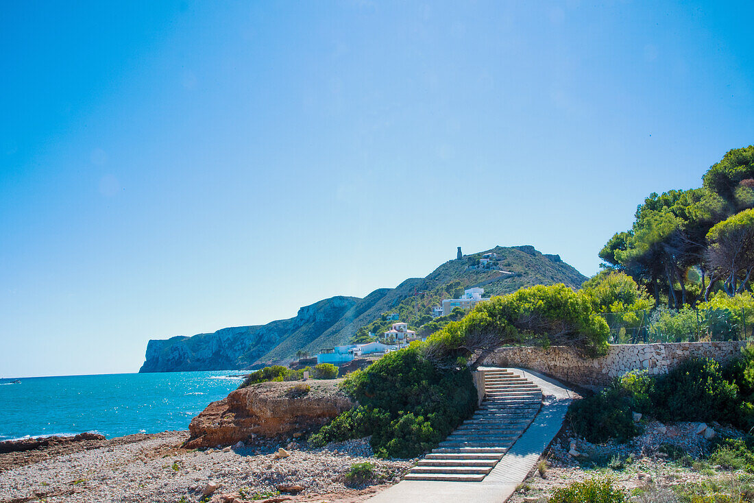  Cabo San Antonio, near Denia, with Roman watchtower, in autumn, Alicante province, Spain 