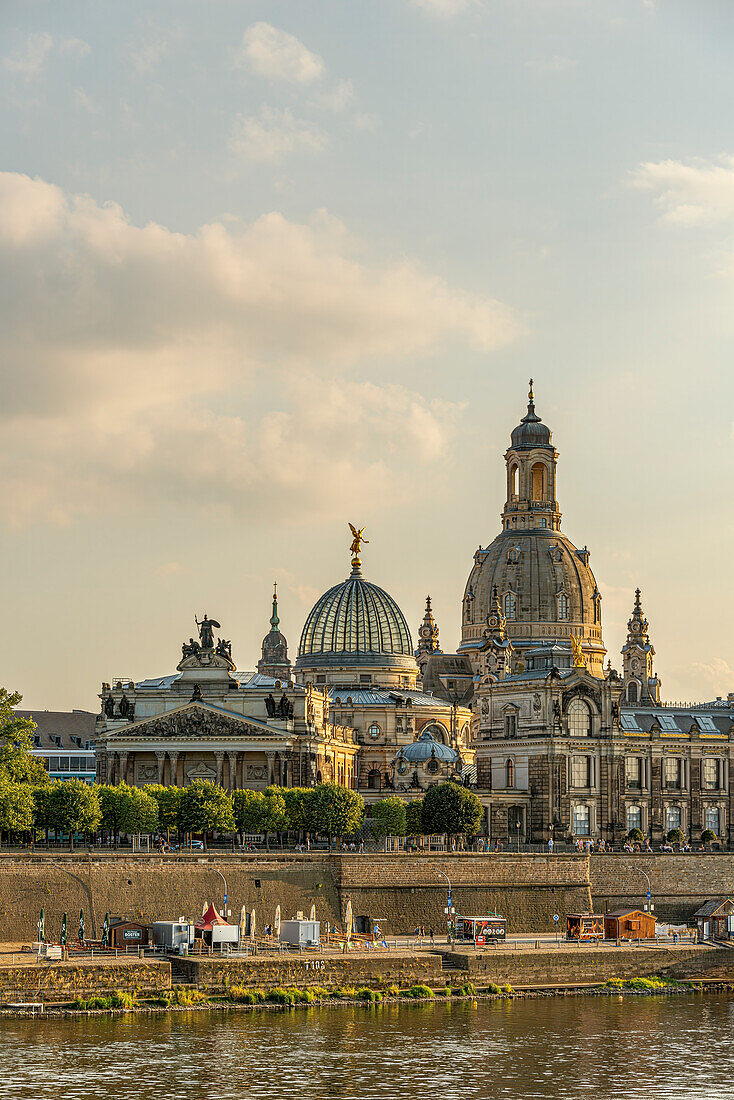  Historic skyline of Dresden at sunset, Saxony, Germany 