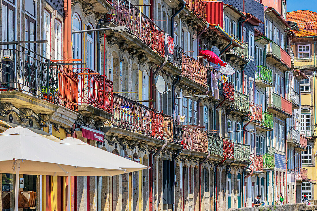  Views of the old town district of Ribeira in Porto, Portugal 