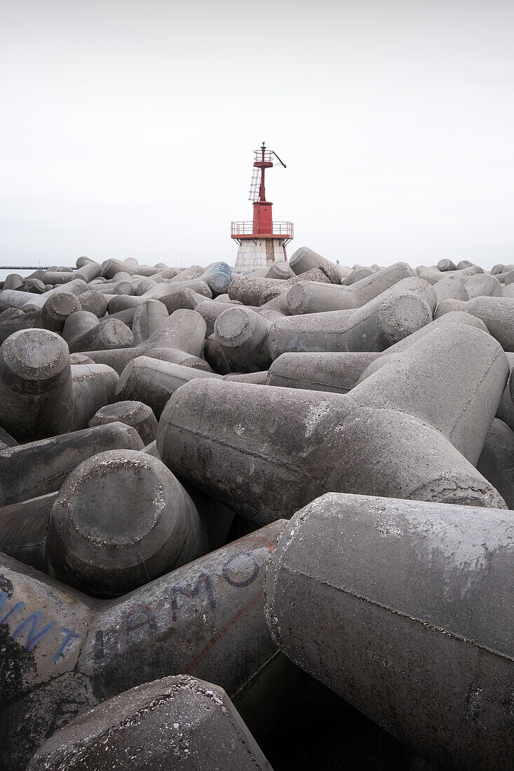  View of the lighthouse of Sottomarina, Chioggia, Veneto, Italy, Europe 