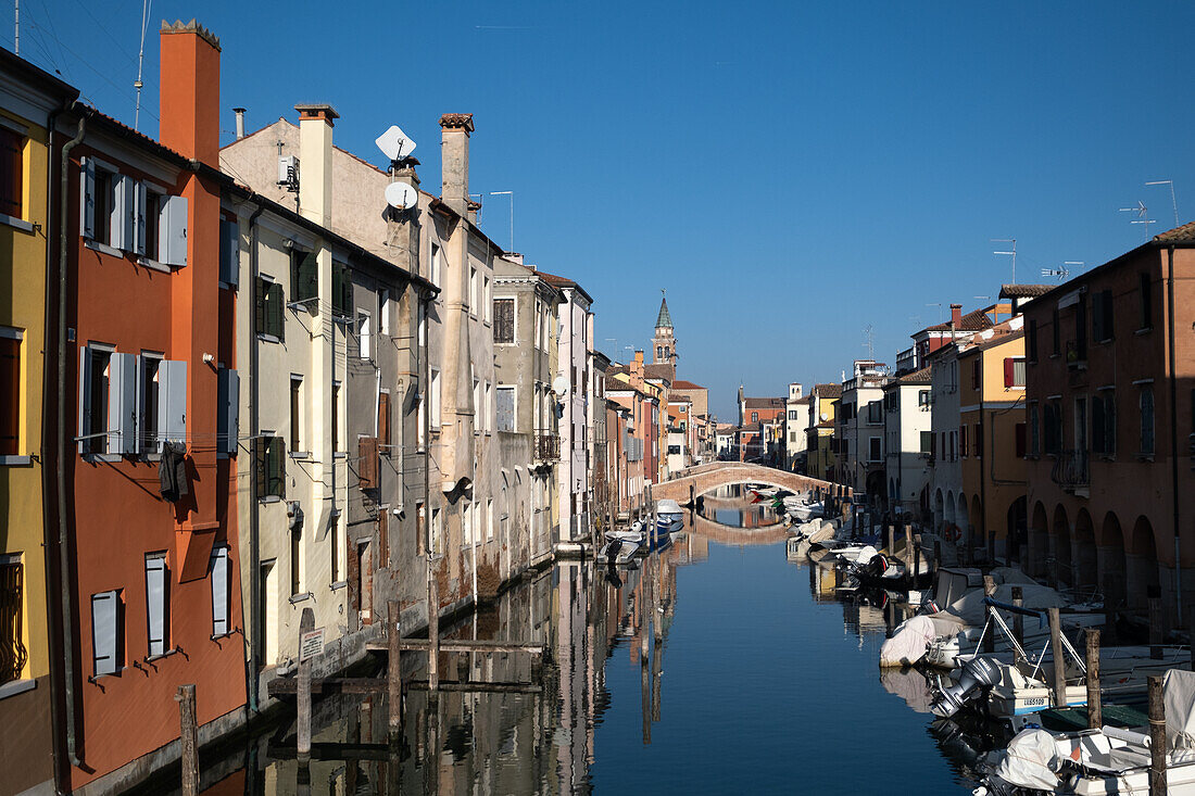  View of the Vena Canal from Chioggia, Venice Lagoon, Veneto, Italy, Europe 