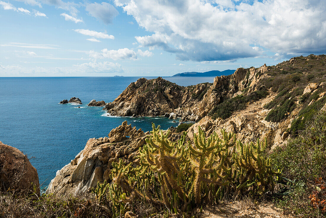 Küste, Capo Ferrato, Muravera, Provinz Cagliari, Sardinien, Italien