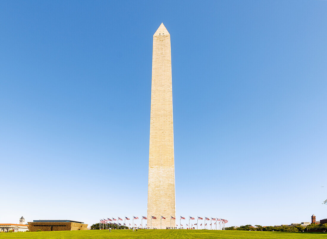  The Washington Monument at the National Mall and Memorial Parks in Washington DC, District of Columbia, USA 