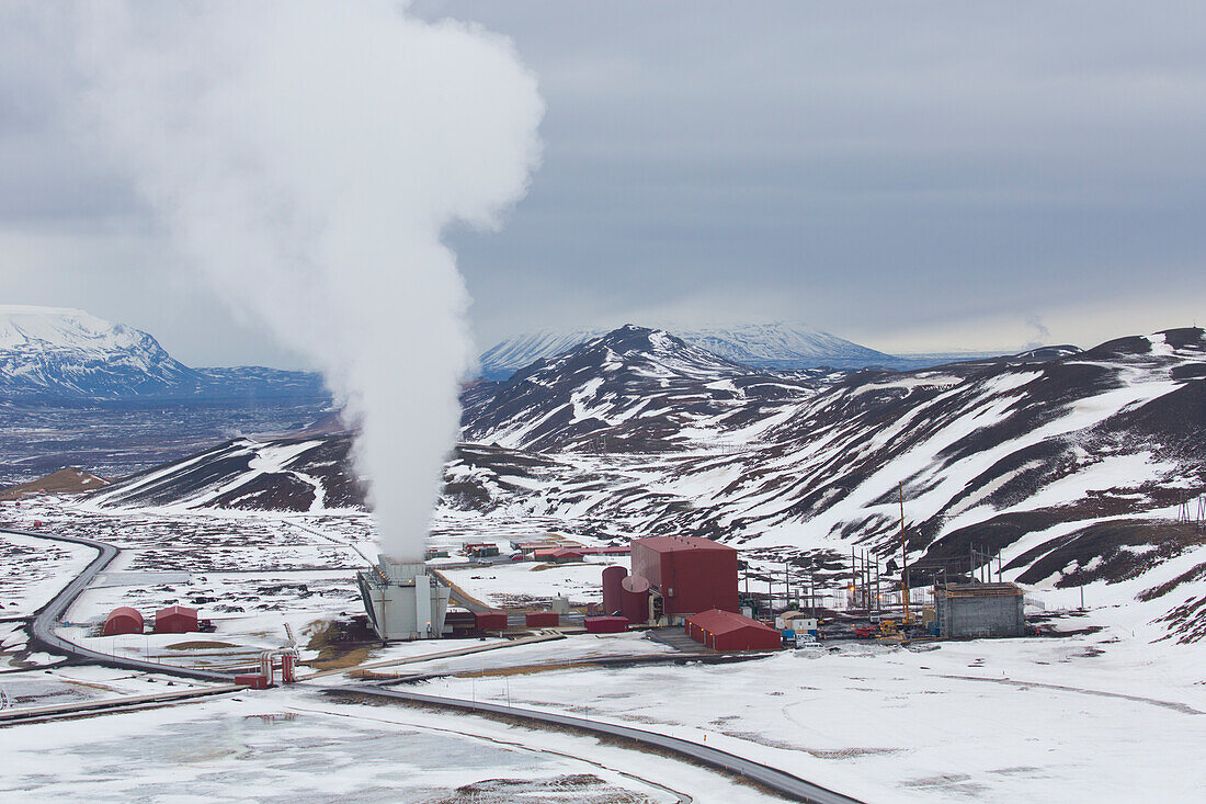  Krafla geothermal power plant is located on the central volcano Krafla near Myvatn, Iceland 