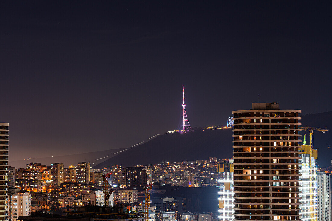 Downtown of Tbilisi in the winter night