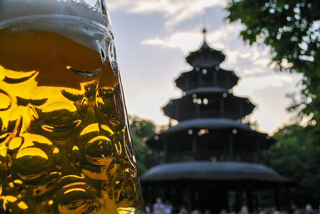  Chinese Tower with Maß Beer in Munich, Germany 