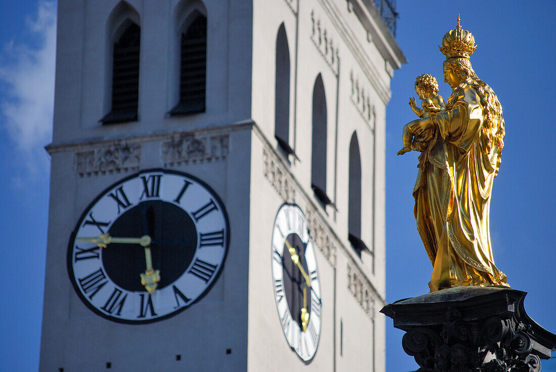 Marienstatue, Marienplatz, München, Deutschland