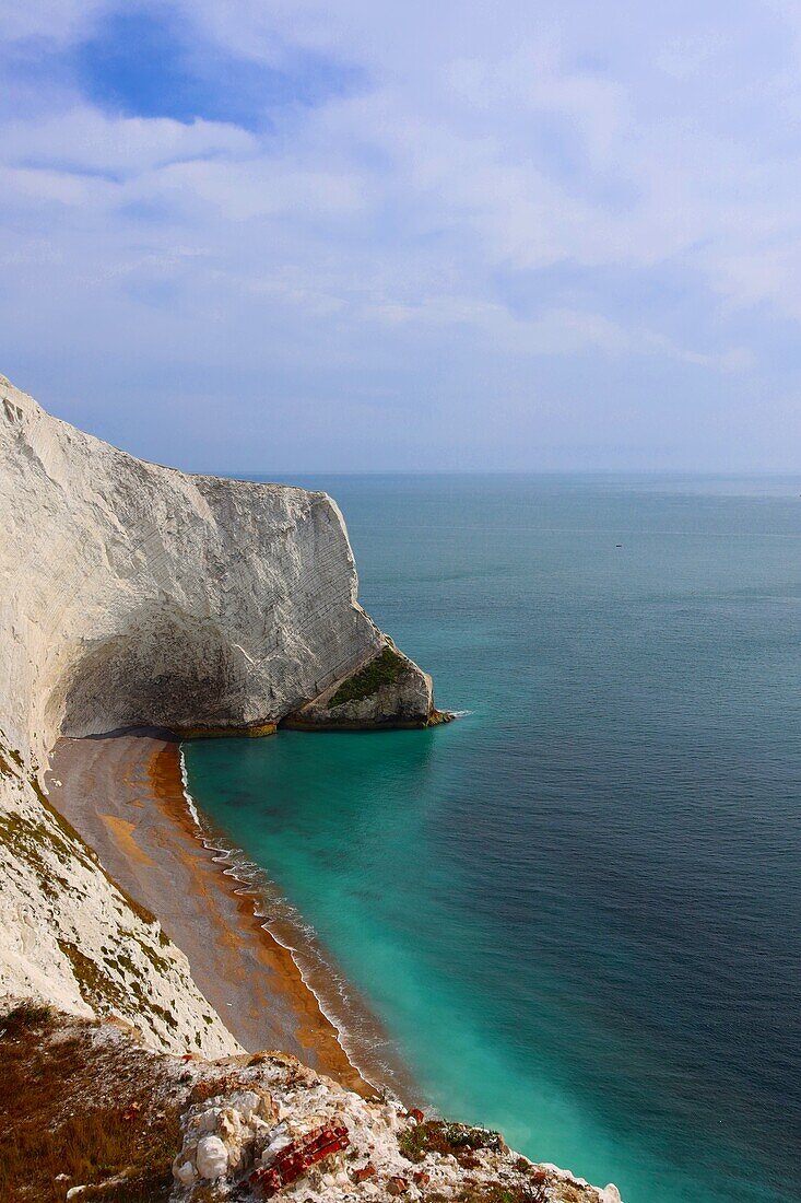  Chalk cliffs on the Isle of White, England, Great Britain 