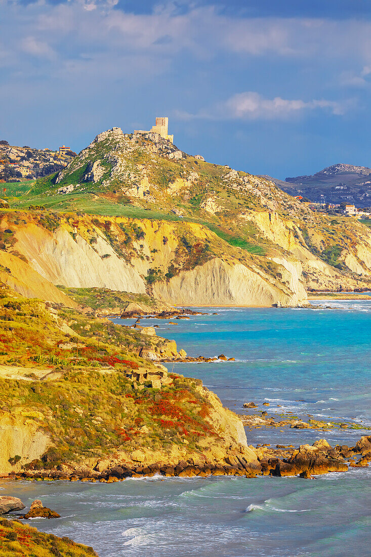 Riserva Naturale di Punta Bianca coastline, Palma di Montechiaro, Agrigento, Sicily, Italy