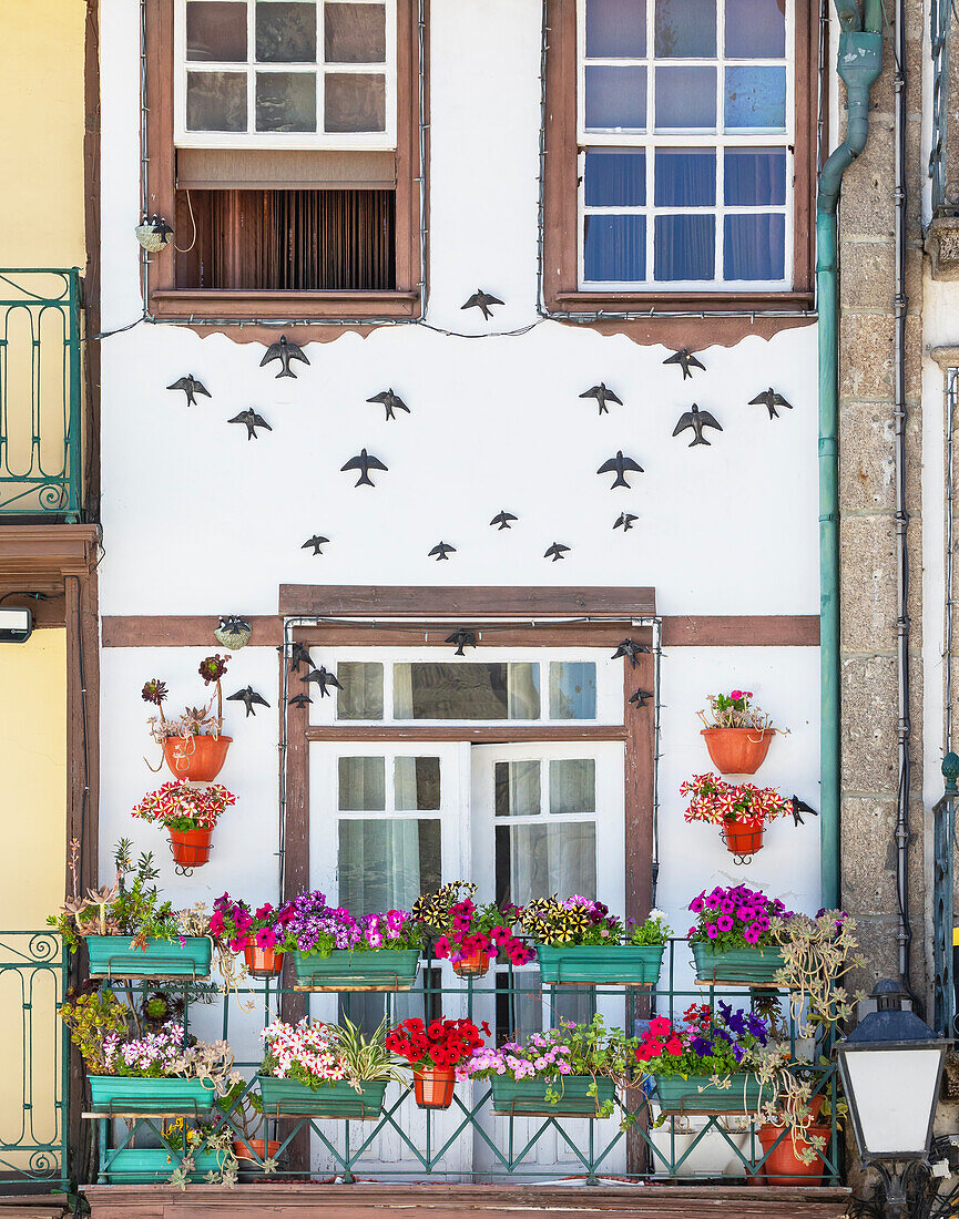 Traditional building facade, Guimaraes, Minho Region, Portugal