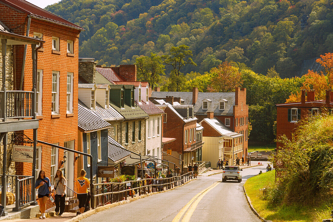  High Street in Harpers Ferry National Historical Park in Harpers Ferry, Jefferson County, West Virginia, USA 