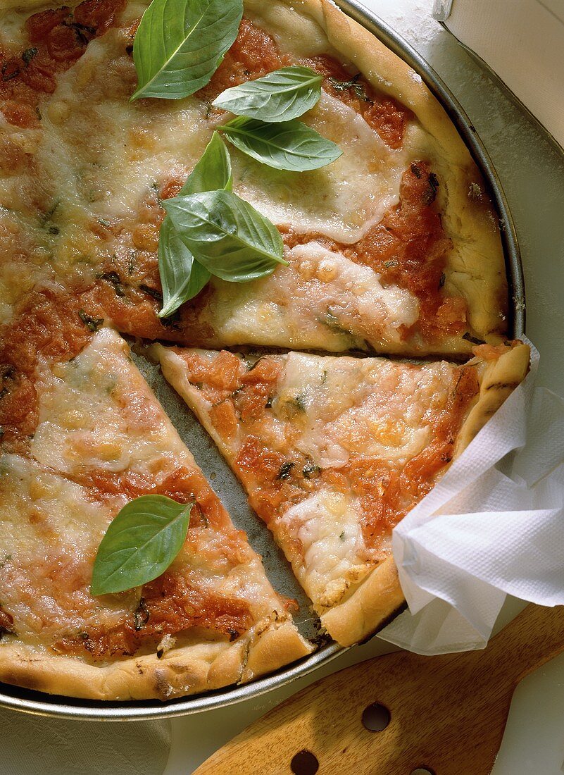 Pizza Margherita in der Form