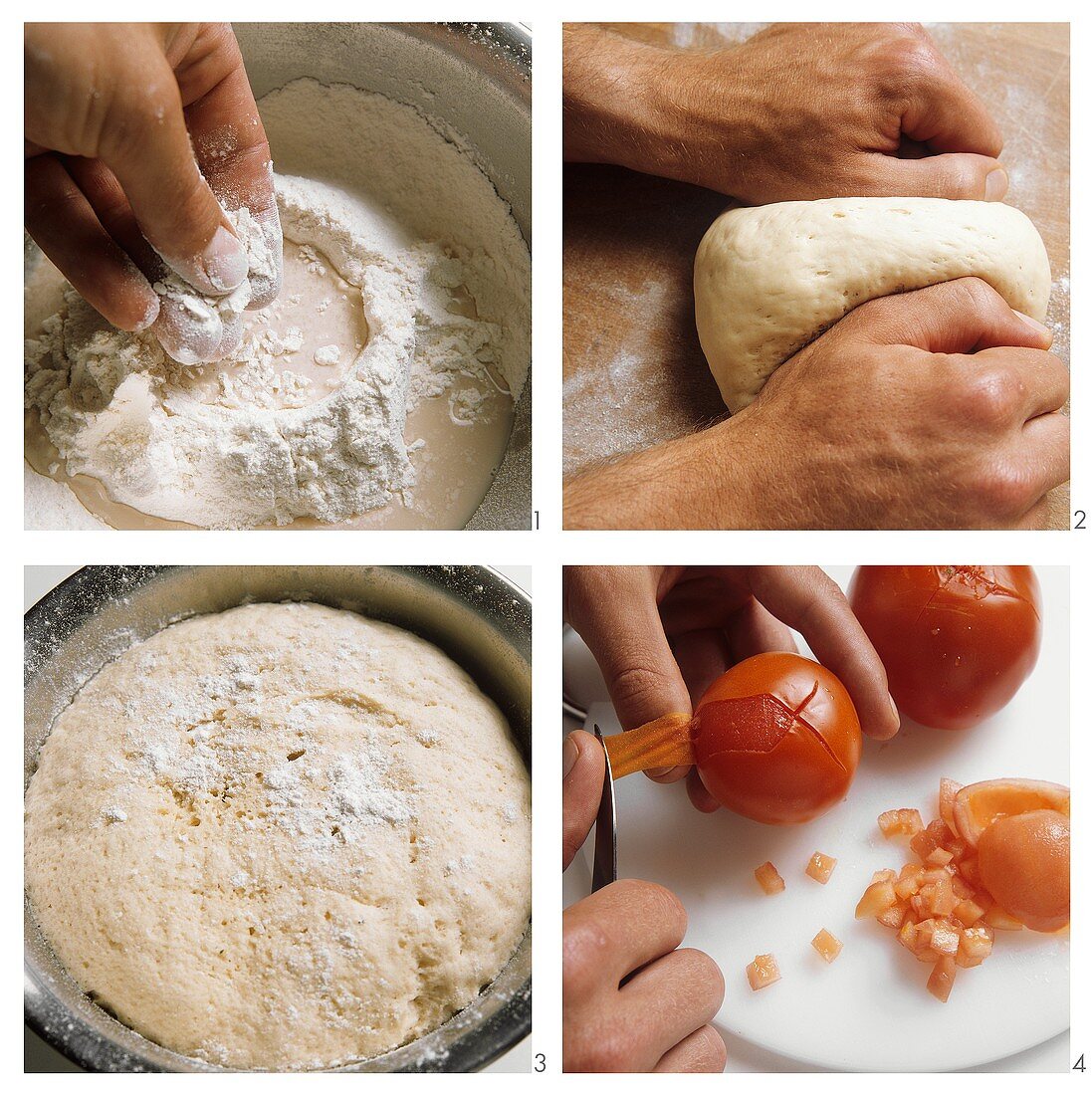 Preparing pizza Margherita