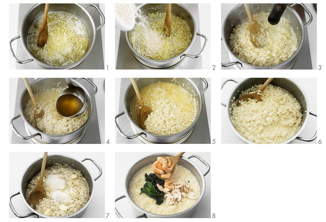 Preparing risotto