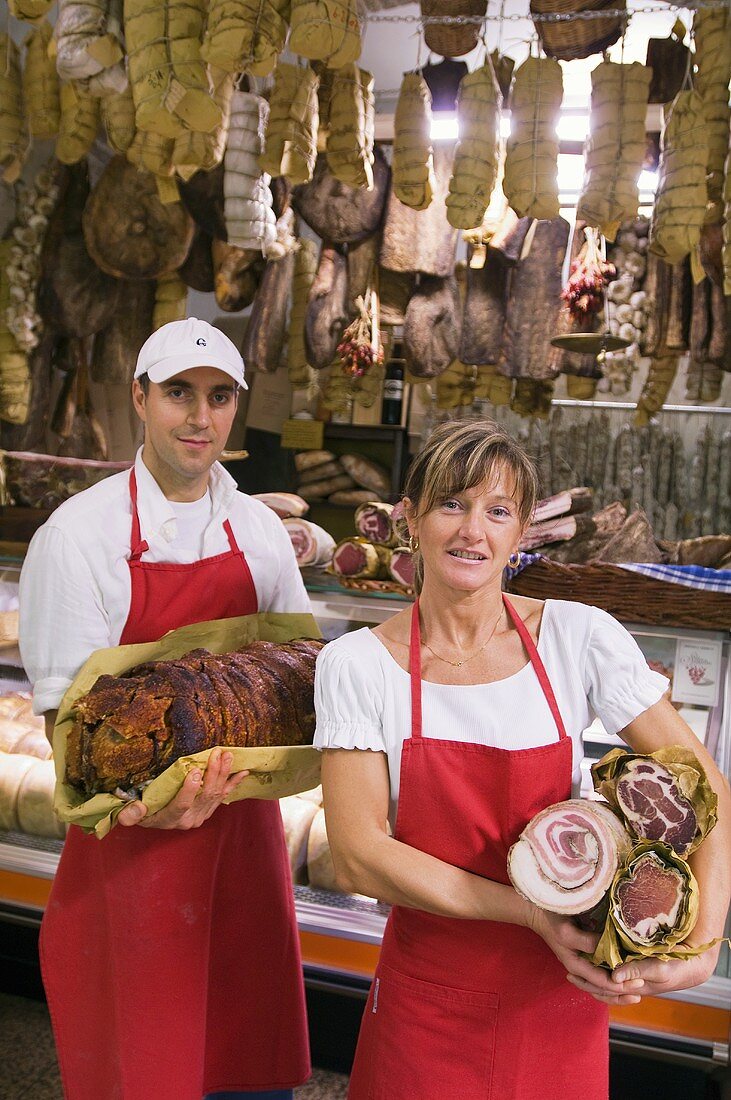 Butcher's shop in Montefalco, Umbria, Italy