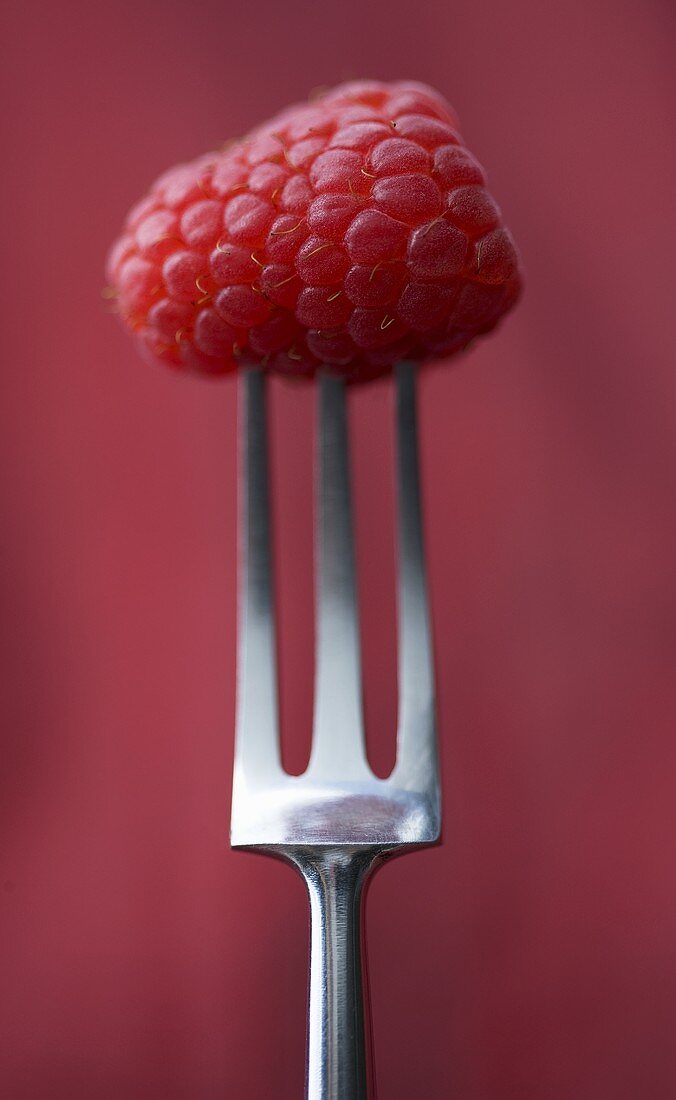 Raspberry on a fork