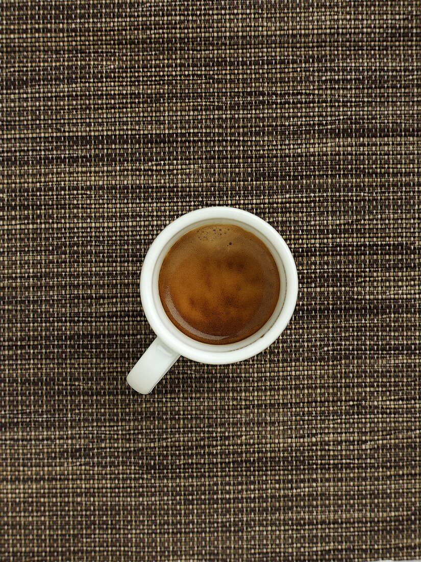 A cup of espresso from above