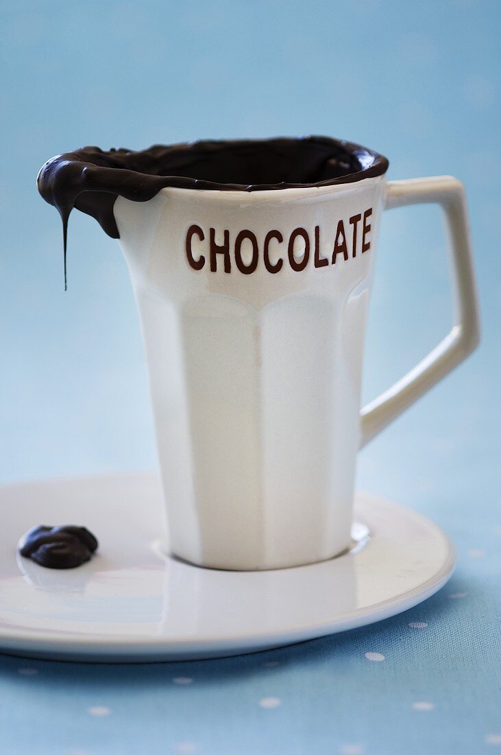 Chocolate sauce in a small jug