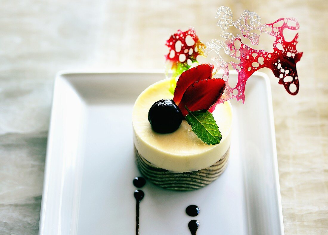 White chocolate mousse confection