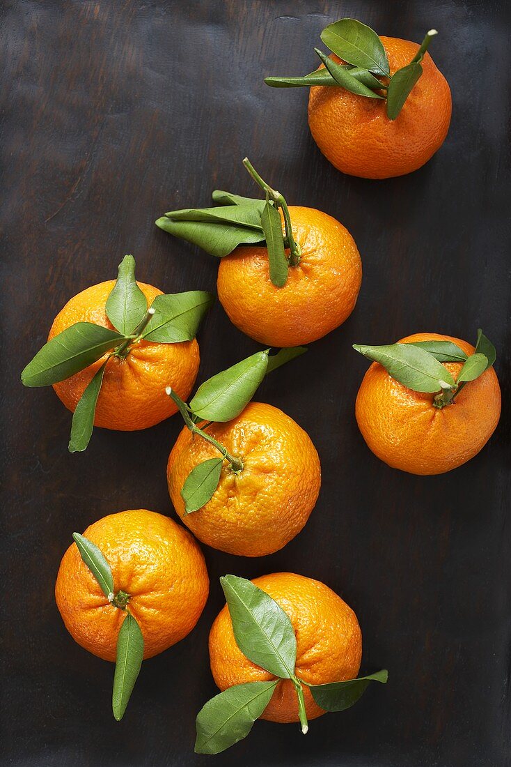 Satsumas with leaves