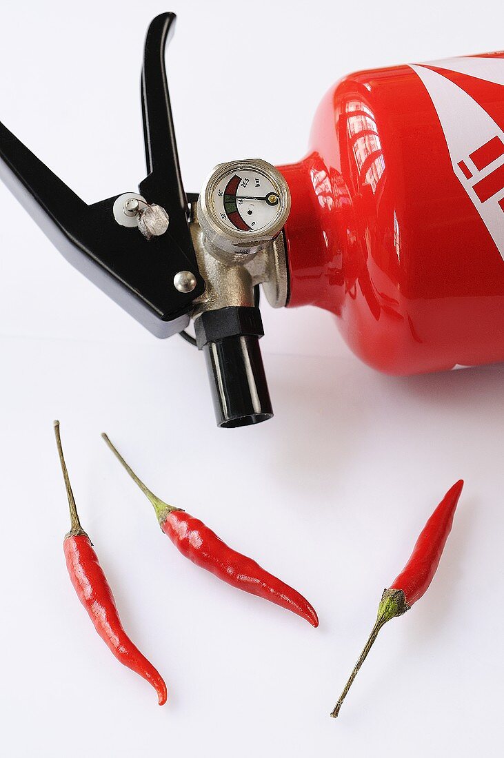 Chillies and fire extinguisher