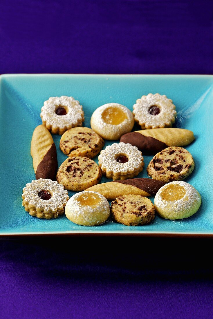 Plate of assorted biscuits