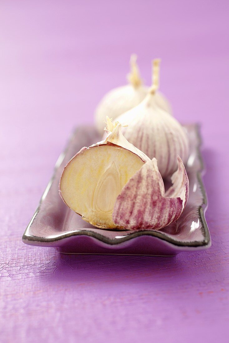 Garlic on a dish