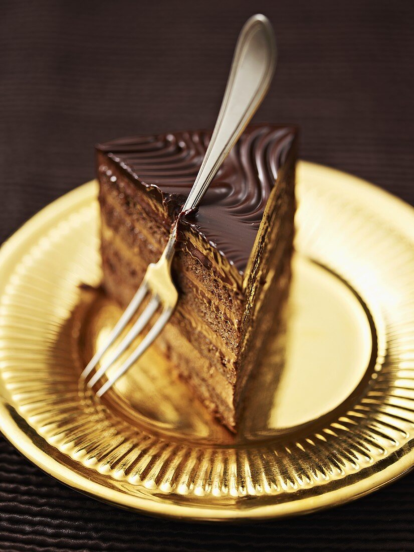 A slice of truffle cake