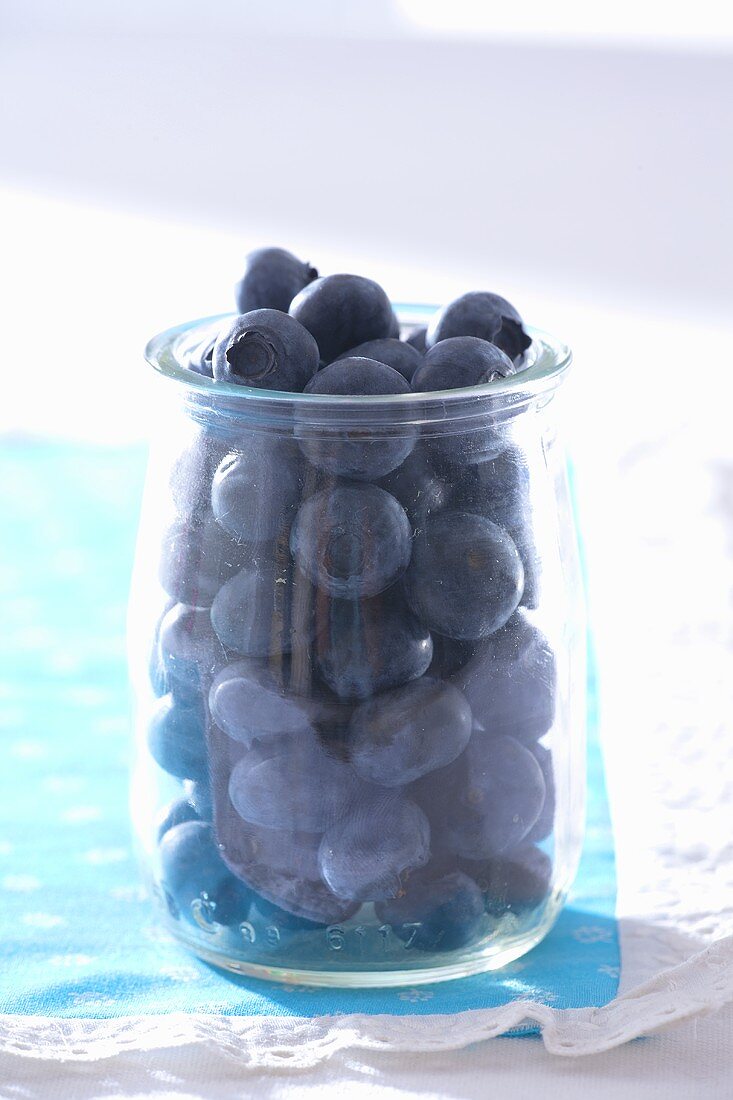 Blueberries in a glass