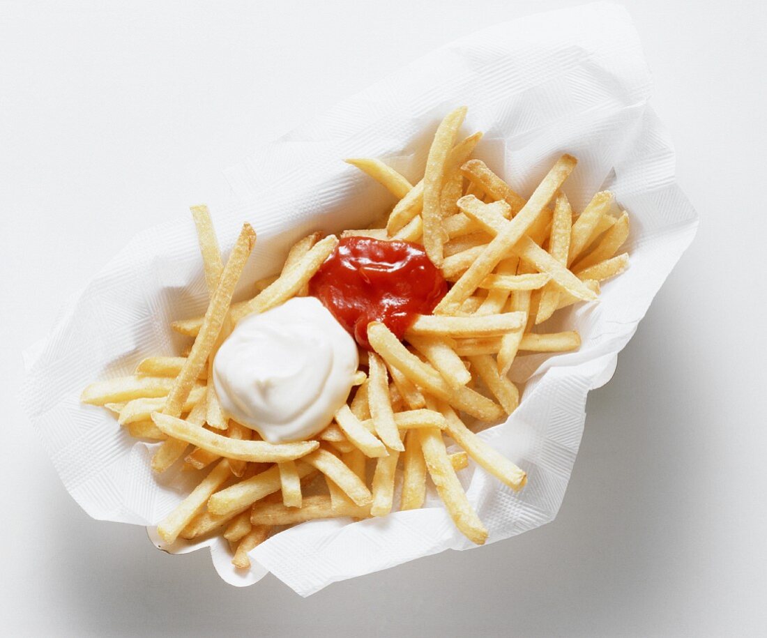 French Fries in a Paper Napkin