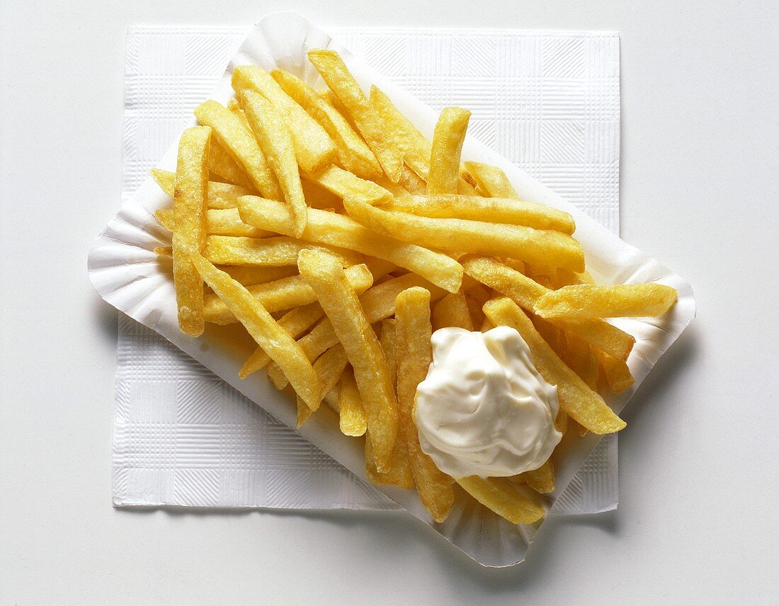 French Fries on Paper Plate