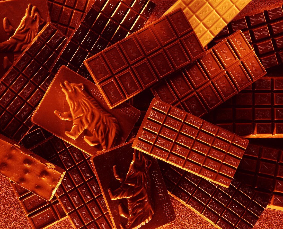 Viele Tafeln Lindt Schokolade