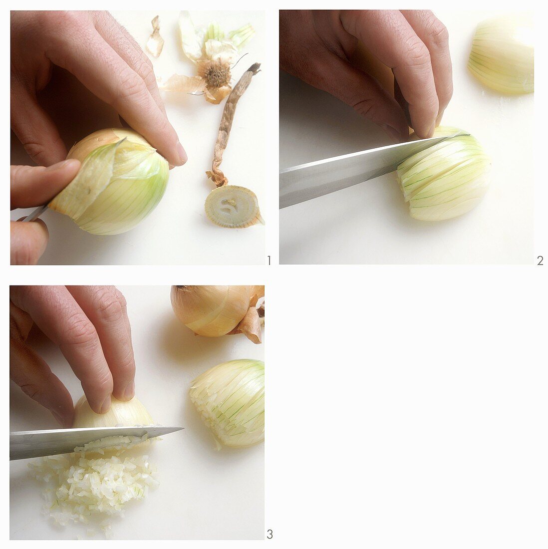 Peeling and dicing onions