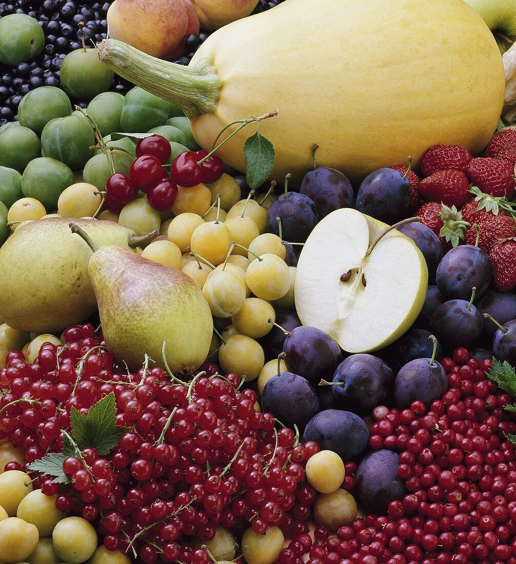 Colourful mixed fruit and vegetables