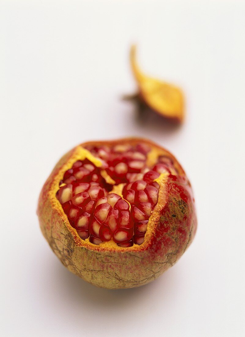 Pomegranate, a piece cut off