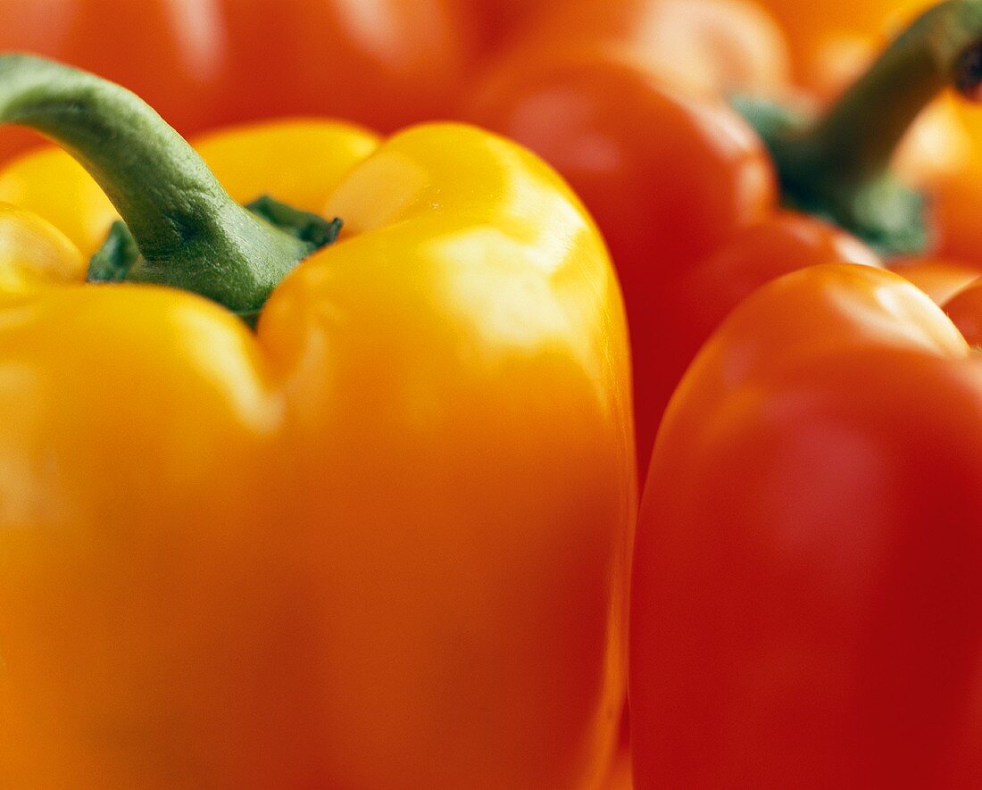 Yellow and orange peppers (close-up)